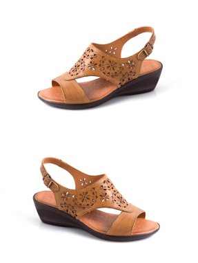 Kahverengi deri ayakkabılar beyaz arka plan, izole ürün, rahat Ayakkabı.