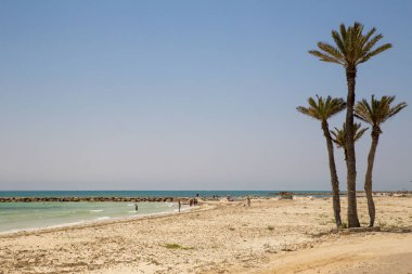Djerba, Tunus - 20 Haziran 2018: Otel Seabel Aladin Djerba Adası Djerba, Tunus plaj bakan bir turizm bölgesinde yer alır.