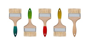 Beyaz arkaplanda boya fırçası