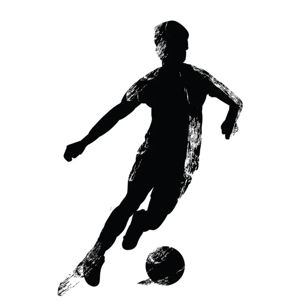 Διάνυσμα Σιλουέτα Παίκτης Ποδοσφαίρου Παίκτης Της Σκοποβολής Απομονωμένα Λευκό Φόντο — Διανυσματικό Αρχείο