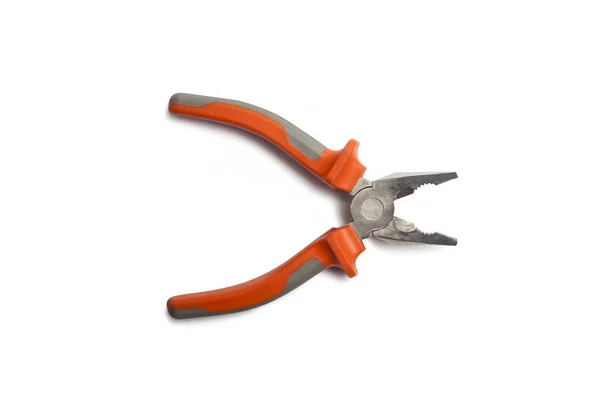Pliers orange and gray color isolated on white — Stock Photo, Image
