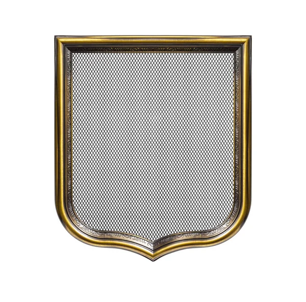 Heraldische Schild Diploma Houten Frame Geïsoleerd Witte Achtergrond — Stockfoto