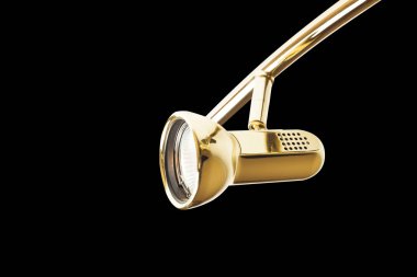 Led downlight, altın rengi siyah arka plan üzerine izole