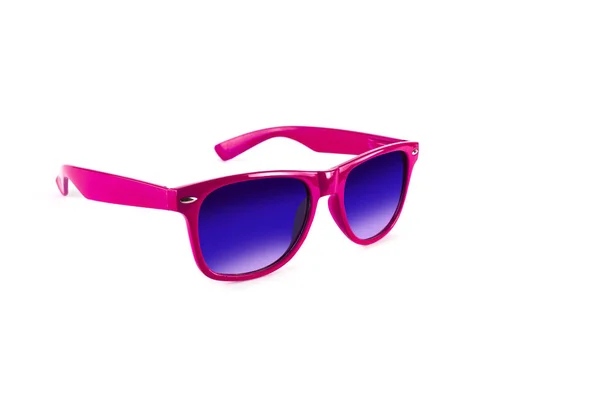 Roze Zonnebril Beschermen Ogen Tegen Zon Geïsoleerd Witte Achtergrond — Stockfoto