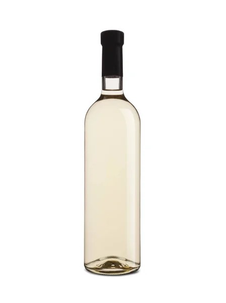 Bottiglia di vino bianco isolata su sfondo bianco — Foto Stock