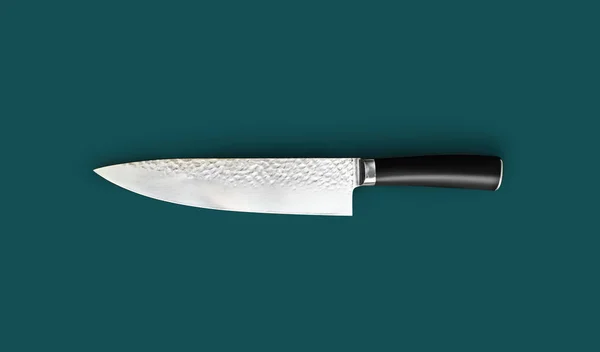 Cuchillo Chef Para Cocina Aislado Sobre Fondo Verde — Foto de Stock