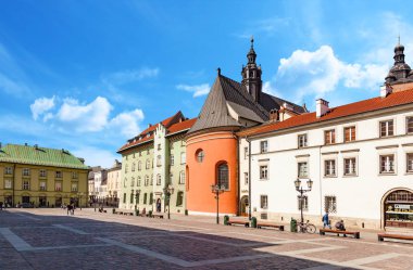 Küçük Pazar Meydanı, Krakow, Polonya. Krakow - Polonya'nın tarihi