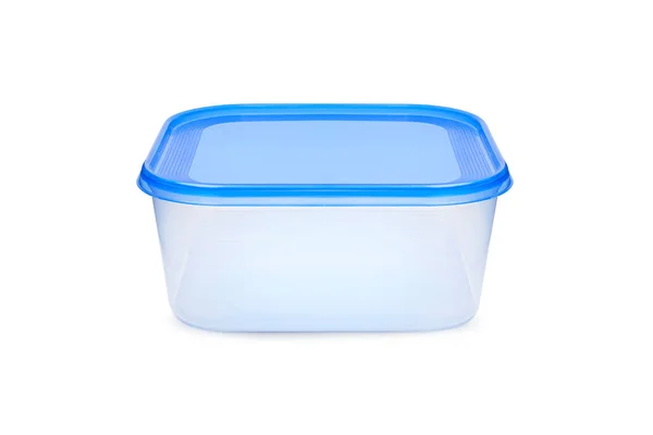 Plastic food storage containers on a white background — Stock Photo, Image