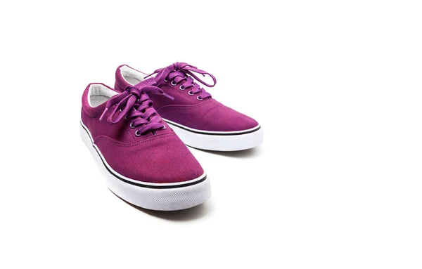 A pair of Pink canvas shoes isolated on white — Stock Photo, Image