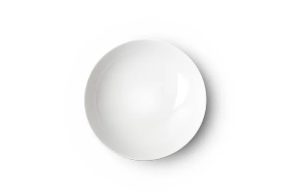 Empty white ceramic plate. Isolated on white background — Stock Photo, Image