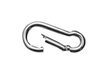 Metal karabina beyaz arkaplanda izole edildi