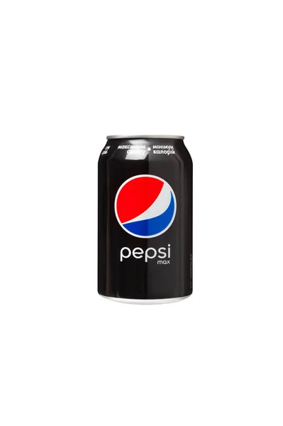 Lata de Pepsi Max bebida aislada en blanco — Foto de Stock