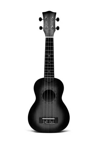 La guitarra ukelele negro — Foto de Stock