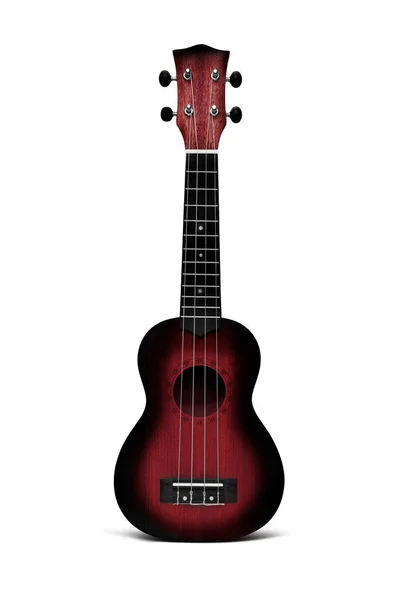 Ciemnoczerwona gitara ukulele — Zdjęcie stockowe