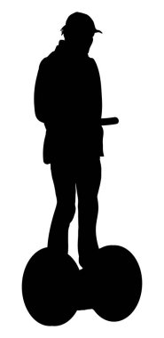 Beyaz arkaplanda Segway Silueti