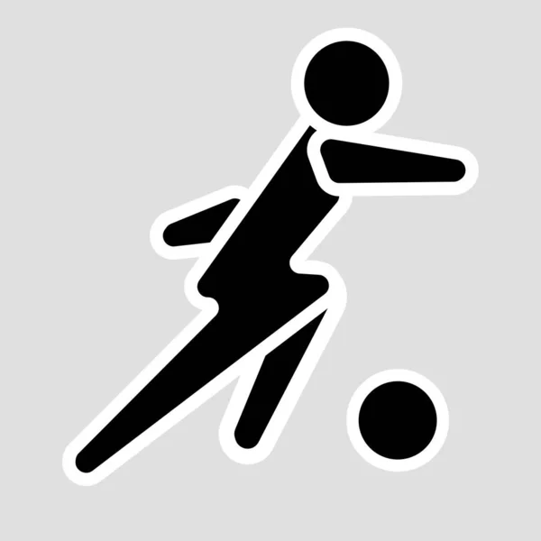 Fußballer Solide Vektor Symbol Flache Bauweise — Stockvektor