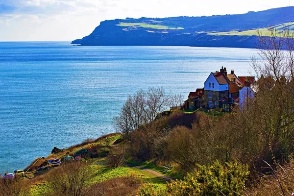 Capturing Atmosphere Beautiful Seaside Town Famous End Point Coast Coast Stock Image