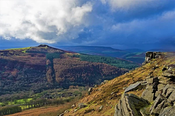 Bamford Edge Est Une Belle Magnifique Région Beauté Naturelle Dans — Photo