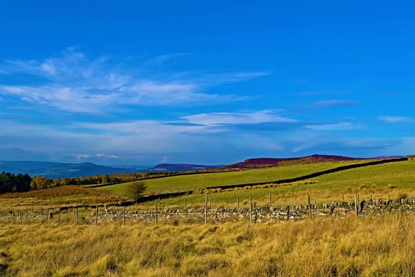 Grindleford Padley Gorge Burbage Brook Longshaw Estate Çevreleyen Açık Bozkır — Stok fotoğraf