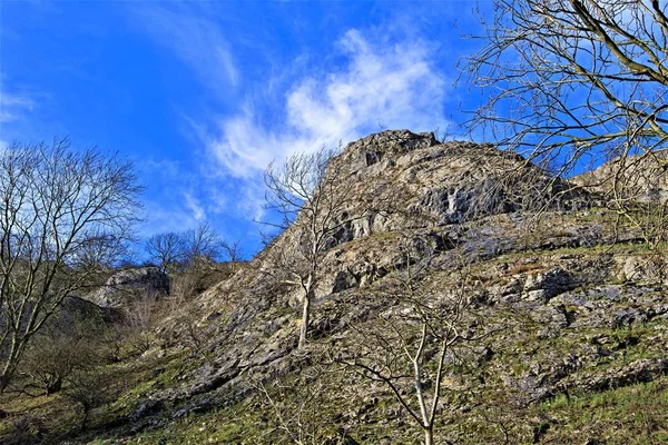 Dovedale Area Outstanding Natural Beauty Ashbourne Peak District National Park — Stock Photo, Image