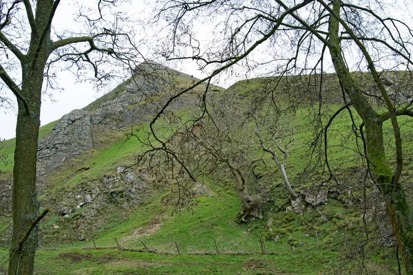 Dovedale Area Outstanding Natural Beauty Ashbourne Peak District National Park — Stock Photo, Image