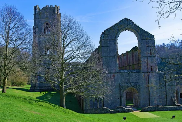 Fountains Abbey Studley Royal Waters Gardens Ripon North Yorkshire Engeland — Stockfoto