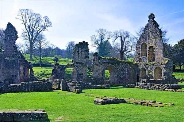 Abadía Las Fuentes Los Jardines Studley Royal Waters Ripon Yorkshire —  Fotos de Stock