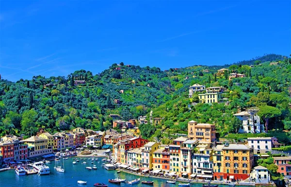 Portofino Ist Ein Fischerdorf Der Italienischen Riviera Südöstlich Von Genua — Stockfoto