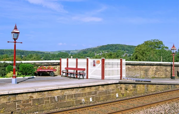 Settle Railway Station Est Ouvert Aux Affaires Settle North Yorkshire — Photo