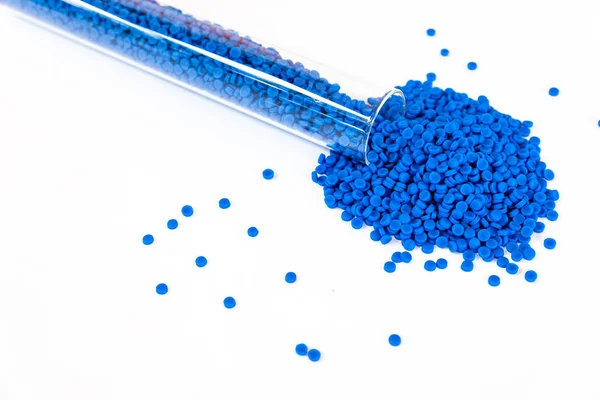 Close-up of plastic polymer granules, polymer plastic, polymer p — Stock Photo, Image