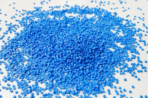 Close-up of plastic polymer granules, polymer plastic, polymer p