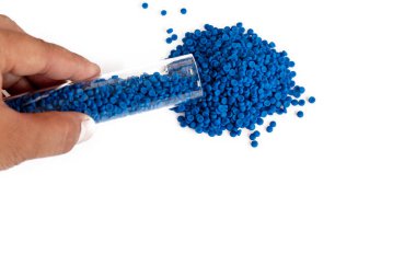 Plastik polimer granüllerin, polimer plastik, polimer p'nin yakın çekim