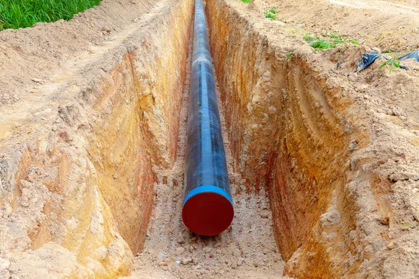 Gas pipeline is installed under the ground.