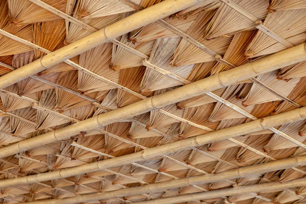 Structure of bamboo huts. Bamboo hut. Bamboo huts for living. Th