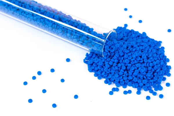 Close-up of plastic polymer granules, polymer plastic, polymer p