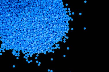 Plastik polimer granüller, polimer plastik, polimer palet, Plastik top yakın çekim.