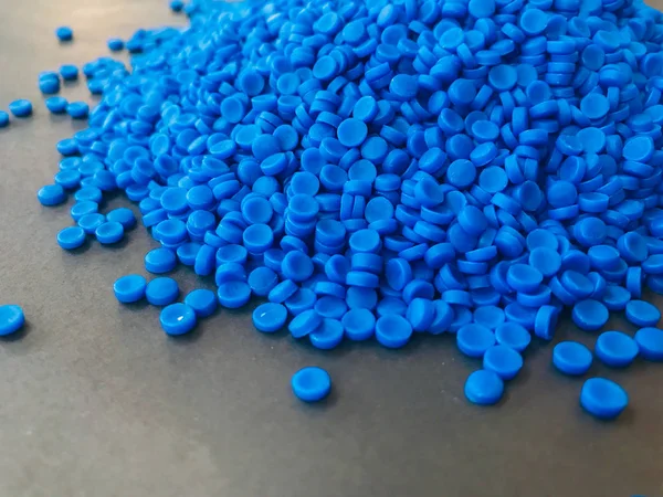 Close-up of plastic polymer granules, polymer plastic, polymer p