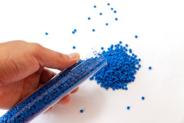 Plastik polimer granüllerin, polimer plastik, polimer p'nin yakın çekim
