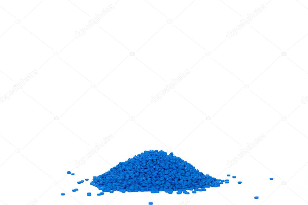 Close-up of plastic polymer granules. polymer plastic. compound polymer.