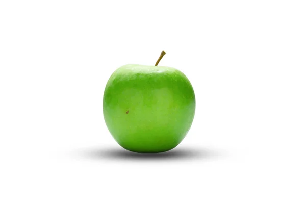 Green Apple Geïsoleerd Witte Achtergrond Met Knippad Vers Fruit — Stockfoto