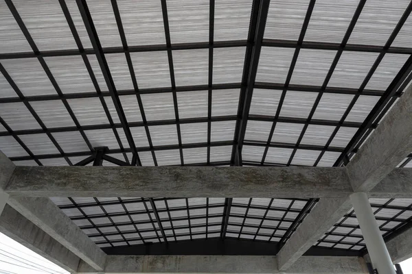 Roof top of industrial, roof structures of industrial building. Structural of roof industrial.