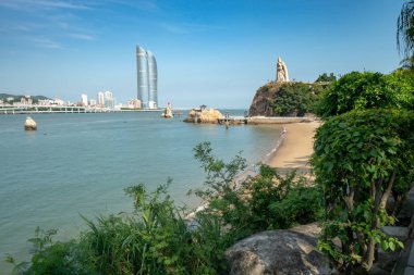Gulangyu Adası'ndan Xiamen görünümü