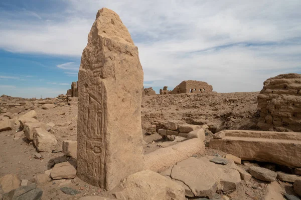 Egipskie Hieroglify Terenie Archeologicznym Sudanie — Zdjęcie stockowe