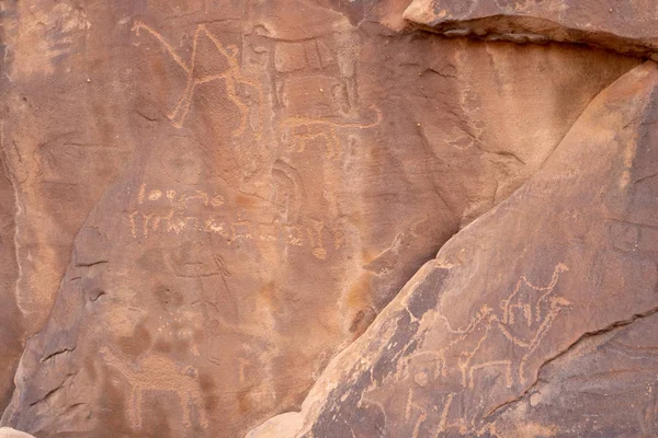 Ancient cave paintings / rock art in Ha\'il Province in Saudi Arabia (world heritage site)