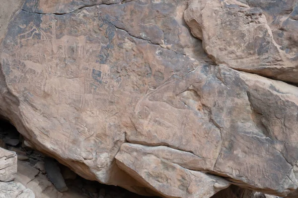 Ancient cave paintings / rock art in Ha\'il Province in Saudi Arabia (world heritage site)