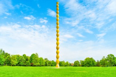 The Endless Column or Infinity Column in the central park from T clipart