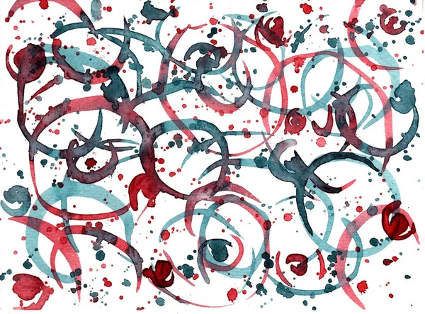 Suluboya sıçramaları ve fincan künyeleri ile parlak arka plan.