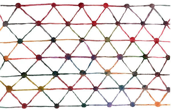 Renkli ızgara deseni ile suluboya arka plan