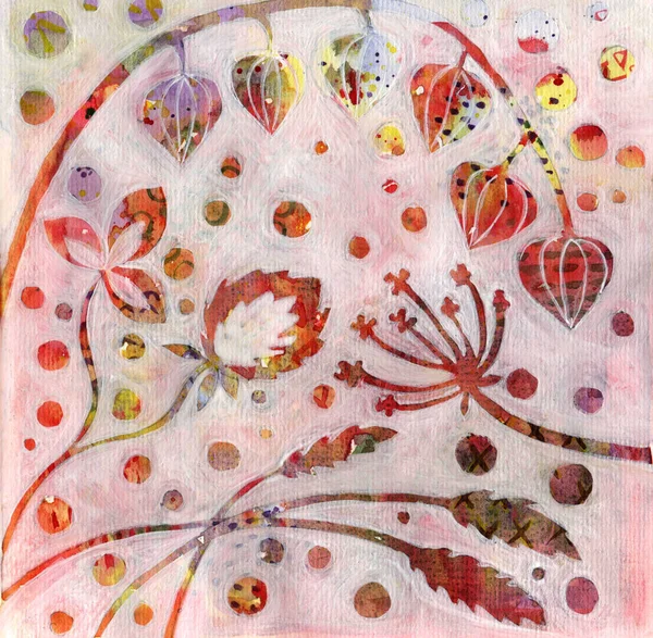 otlar ile soyut çiçek arka plan