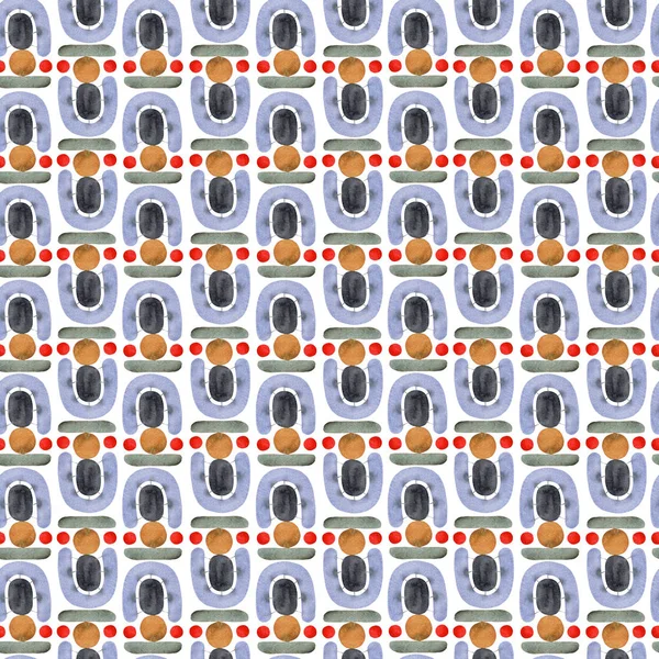 Retro tarzda suluboya dikişsiz geometrik desen